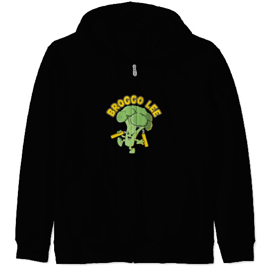 Brocco Lee Vegetable Vegetarian Vegan Broccoli Zip Hoodies