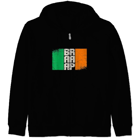 Dirt Biker Irish flag motocross Zip Hoodies