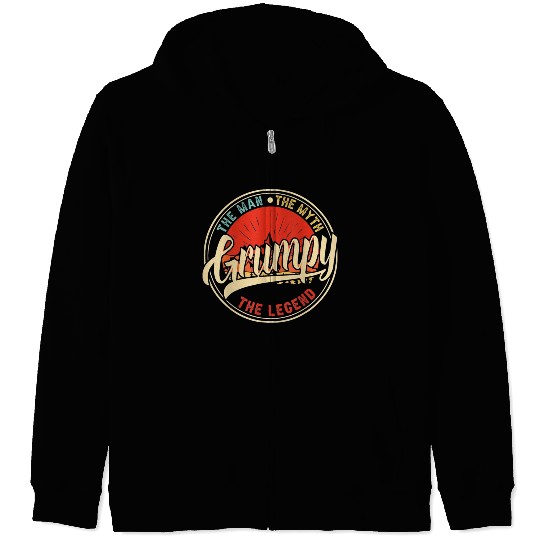 Grumpy The Man The Myth The Legend Zip Hoodies