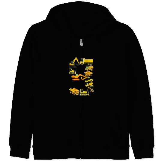 Construction Vehicles Trucks For 9 Year Old Boys Zip Hoodies