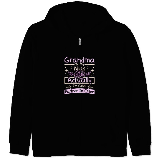 Grandma partner in crime Zip Hoodies