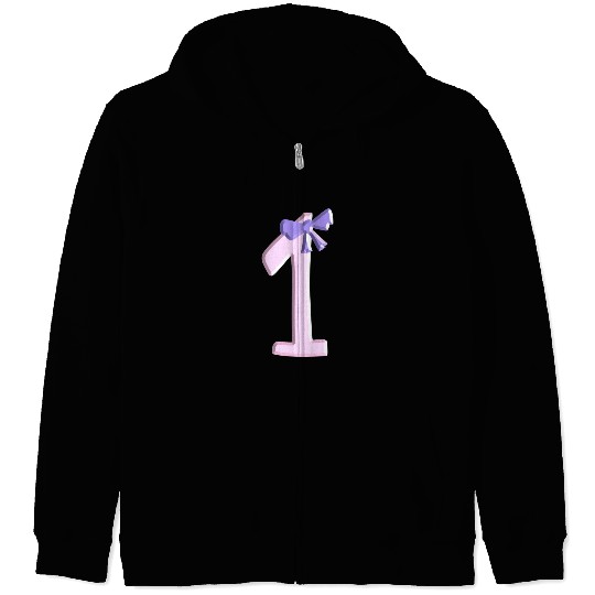 one loop number pink number first Zip Hoodies