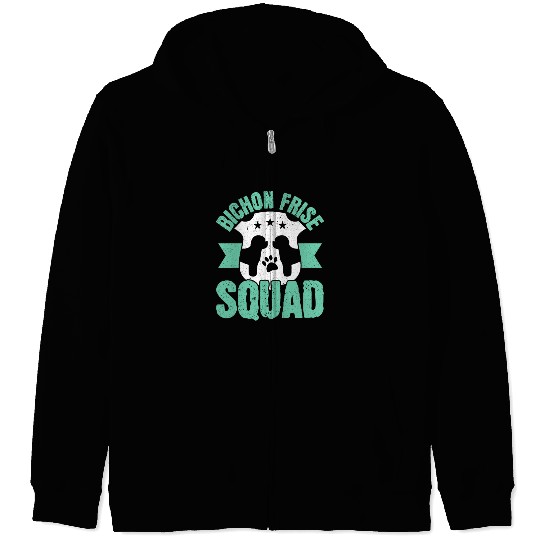 Bichon Frise Squad Dog Lover Puppy Paw Love Zip Hoodies