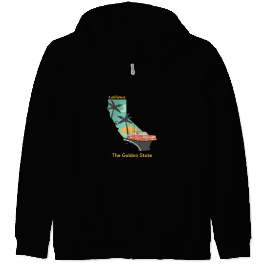 California The Golden State Zip Hoodies