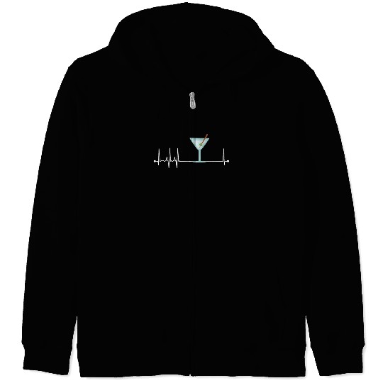 Martini Heartbeat Martini Lover Cocktail Drink Zip Hoodies