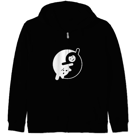 Yin Yang Symbol. Cub Leopard and Baby. Wildlife Zip Hoodies