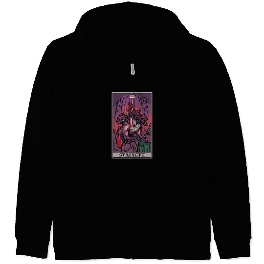 Strength Tarot Card Halloween Cerberus Greek Mytho Zip Hoodies