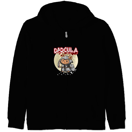 Dadcula Dracula Vampire Dad Funny Halloween Party Zip Hoodies