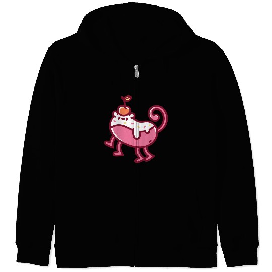 Pink Monster Monkey Party Zip Hoodies