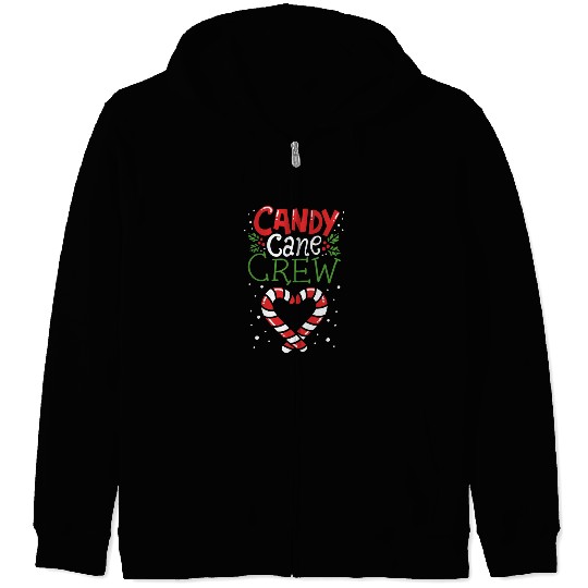 Candy Cane Crew Christmas Sweet Mistletoe Holiday Zip Hoodies