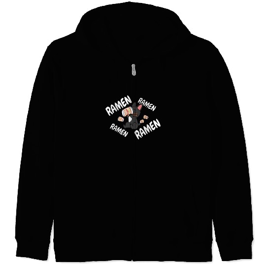 French Bulldog Instant Ramen Noodles Zip Hoodies