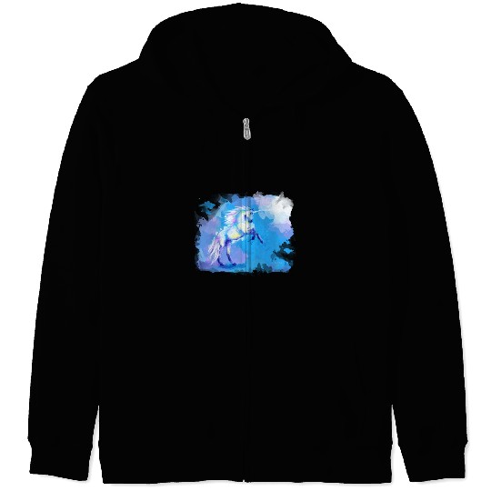 Unicorn Dream fantasy animal painting Zip Hoodies