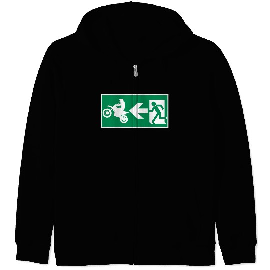 Emergency Exit Motorcycle Motocross Crossbike Zip Hoodies