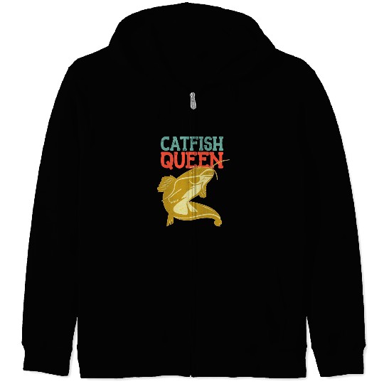 Wels Catfish Design For A Catfish Queen Zip Hoodies