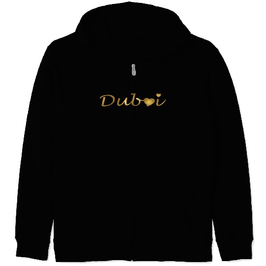 I Love Dubai Luxury Life My Golden Heart Is With D Zip Hoodies