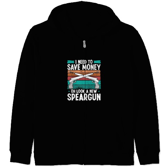 Spearfisher Need Money Freediving Apnoe Diver Zip Hoodies