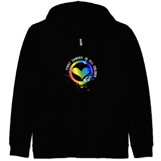 Cancer Sucks In Every Color Fighter Fight Support Zip Hoodies