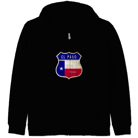 El Paso Texas crest flags design Zip Hoodies