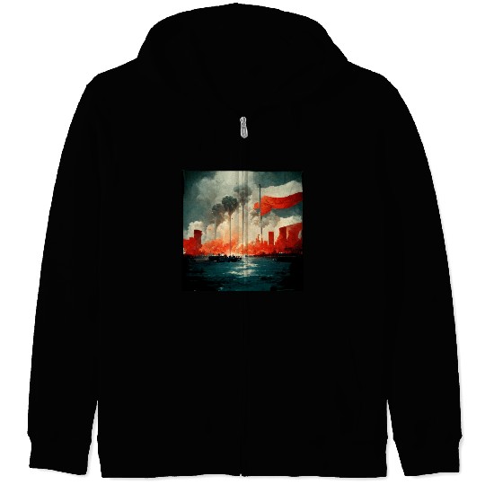 No War Sad Painting Zip Hoodies