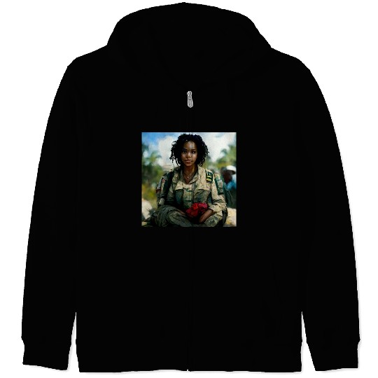 Beautiful US army combat medic painting Zip Hoodies