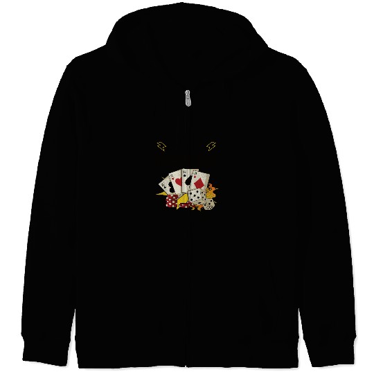 Poker Casino Poker Player Gambling Roulette Gift Zip Hoodies