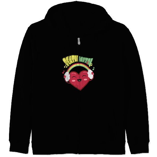 Death Metal Cute Heart Zip Hoodies
