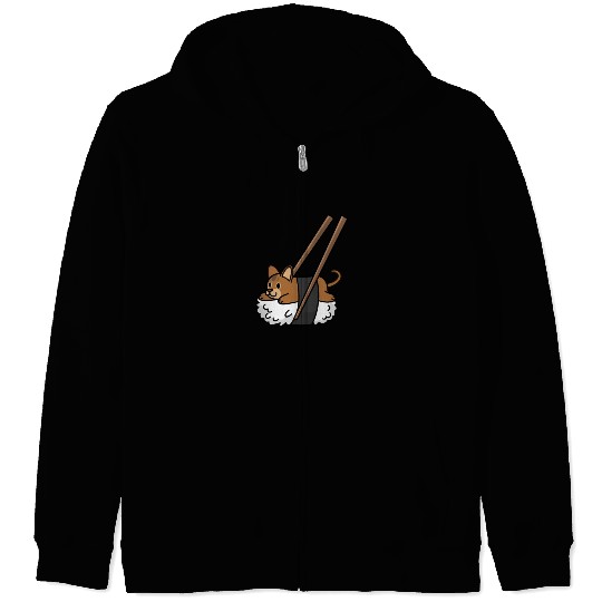 Abyssinian Cat Nigiri Sushi Zip Hoodies