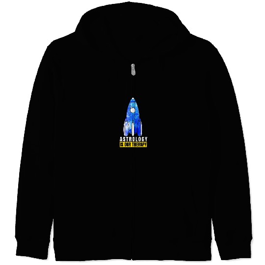 Abstract Delightful Rocket Of Cheerful Astro Quote Zip Hoodies