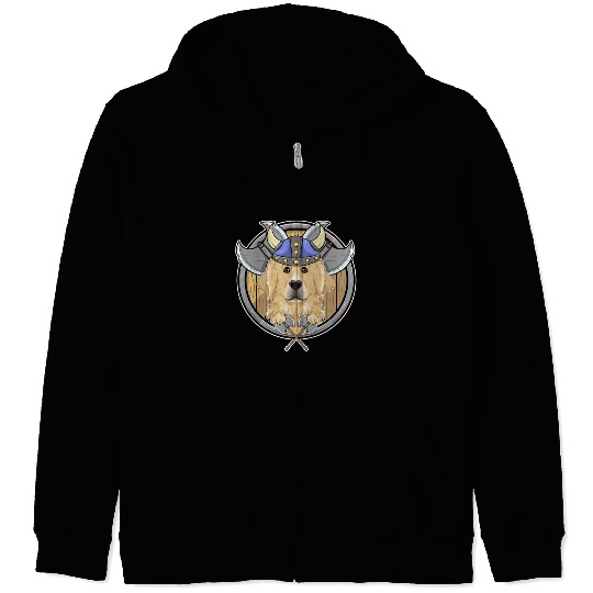 Golden Retriever I Valhalla I Viking Zip Hoodies