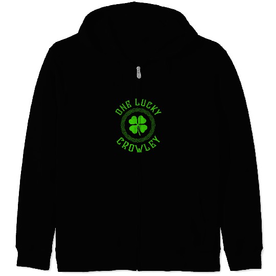 One Lucky Crowley Irish Family 4 Leaf Clover Zip Hoodies