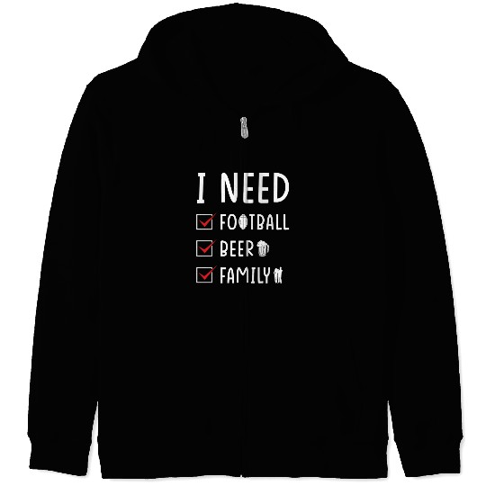 Football Beer Family Zip Hoodies