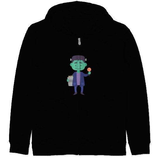 Candy Collector Happy Scary Halloween Vampire Zip Hoodies