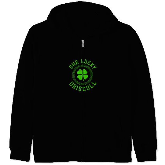 One Lucky Driscoll Irish Family Four Leaf Clover Zip Hoodies