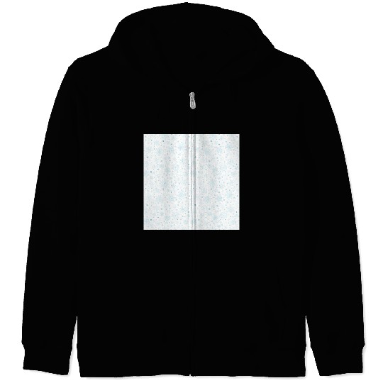 Modern Snowflakes Pattern White Blue Zip Hoodies