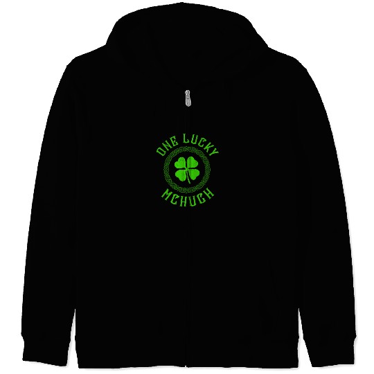 One Lucky McHugh Irish Family Four Leaf Clover Zip Hoodies