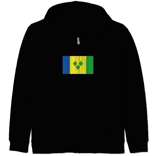 Official Saint Vincent Flag Vincentian Country Zip Hoodies