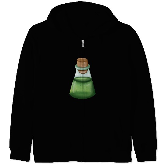 Halloween green potion in bottle Zip Hoodies