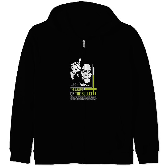 MALCOLM X Education Quote Zip Hoodies