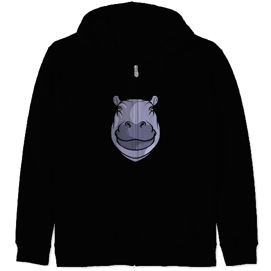 Hippo Head Zip Hoodies
