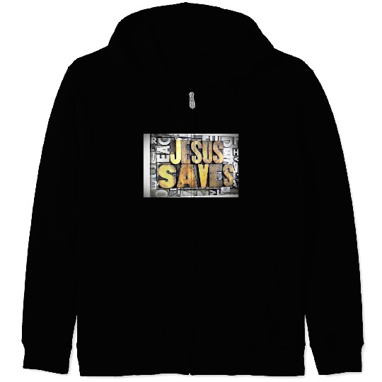 jesus saves Zip Hoodies