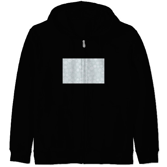 Winter Snowflakes Pattern Grey White Zip Hoodies