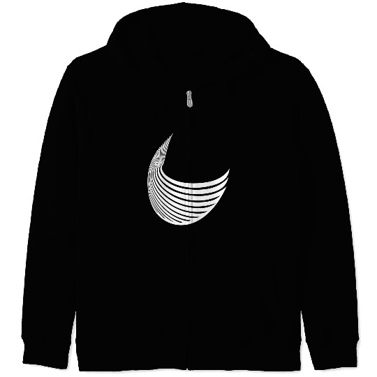 Geometric Stripe Wings Zip Hoodies