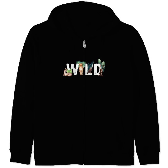 Wild Animals Cat Eagle Monkey Deer Zip Hoodies