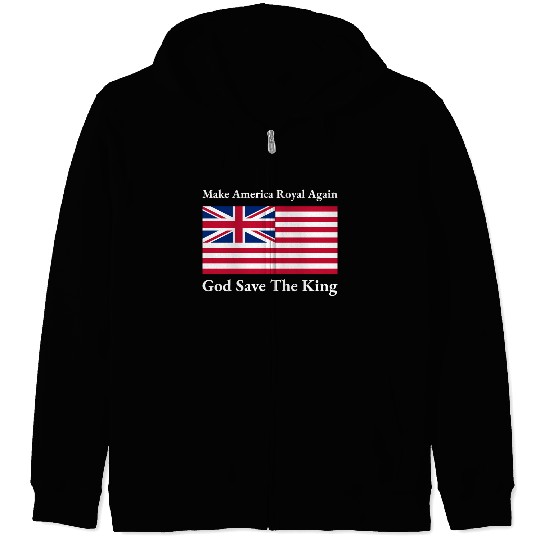 Funny Red Blue Make America Royal Again Flag Zip Hoodies