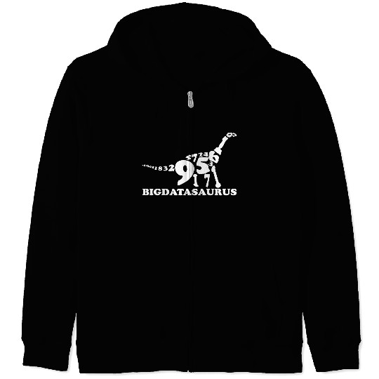 Big Data Dinosaur - Machine Learning Data Analyst Zip Hoodies