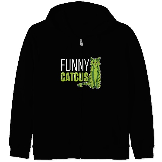 Funny Catcus Cat Mom Gift Zip Hoodies