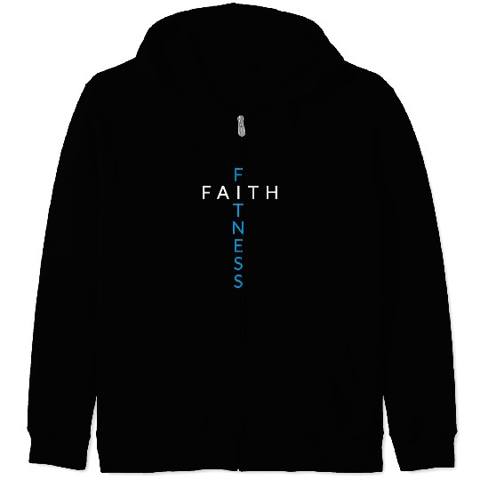 Faith Fitness Cross Christian Workout Modern Gym P Zip Hoodies