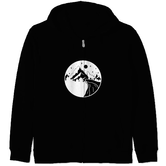 Wolf on the Mountain Zip Hoodies