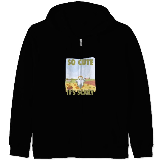 So Cute It's Scary Retro Pumpkin Farm Grost A Zip Hoodies