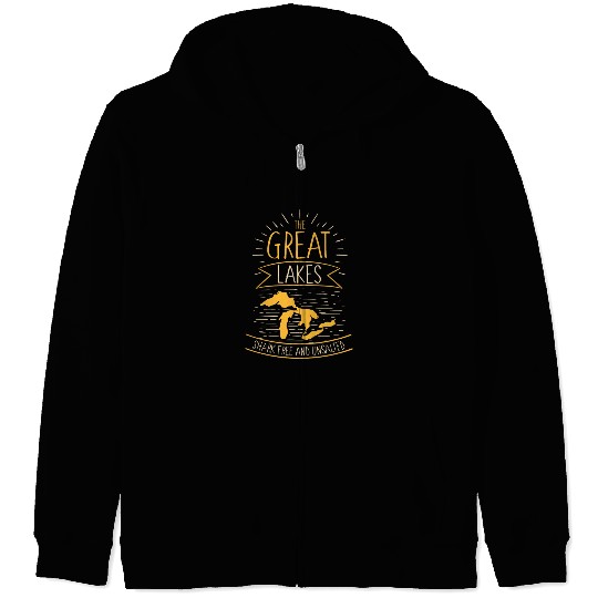 The Great Lakes Shark Free Unsalted Michigan Zip Hoodies